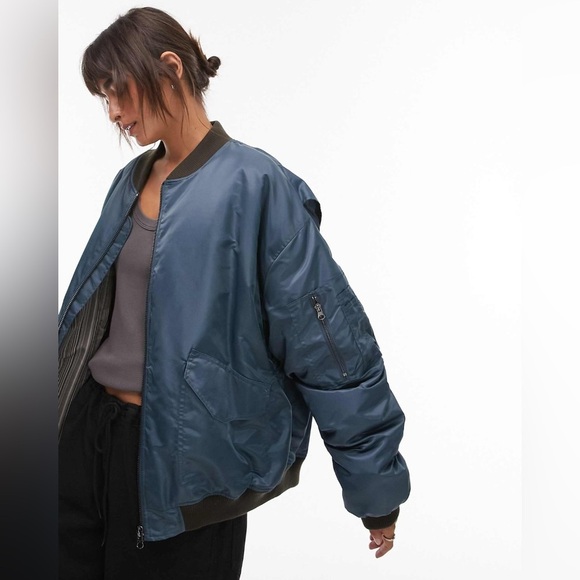 TOPSHOP Oversized Bomber - Picture 2 of 9